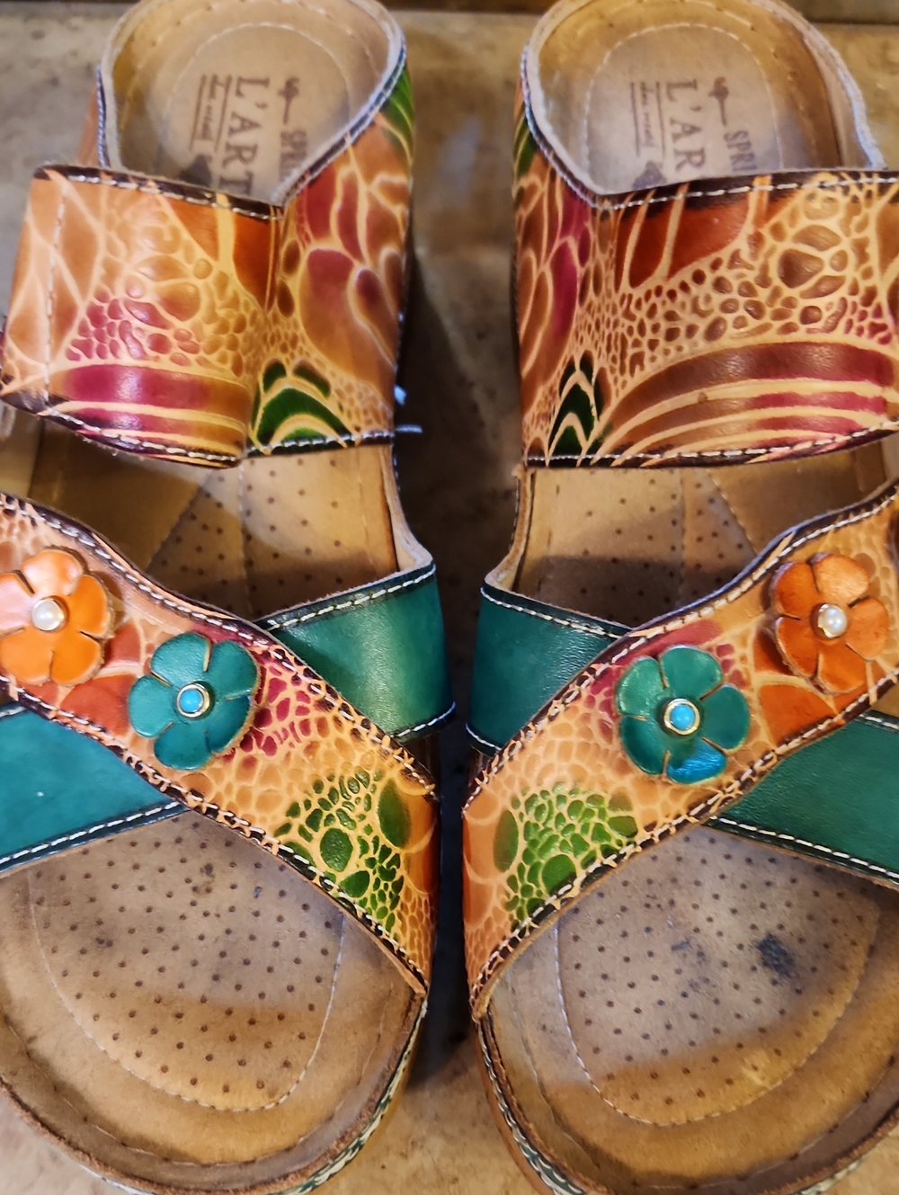Lartiste Leather Slide On Sandles Eu 39 Or 8.5